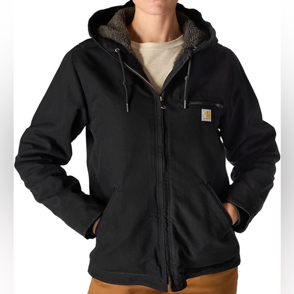 Carhartt Women's Washed Duck‎ Sherpa Lined Jacket SZ XL